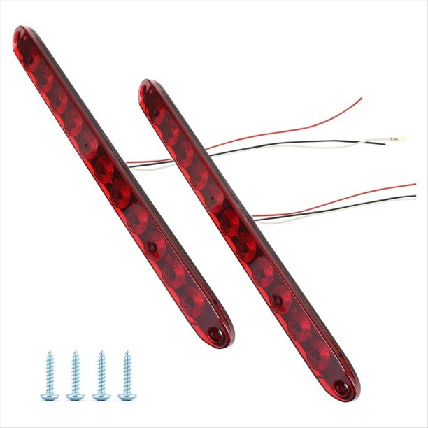 Paquete de 2 Luces Traseras de Freno de Remolque LED Rojas - 11 LED, para Barcos, Camiones y Remolques de 12 V