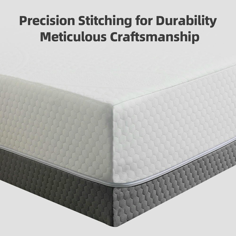 Barara King 10 Inch Queen Mattress Gel Perforated 7 Zone Support Adjustable Bed Friendly, White