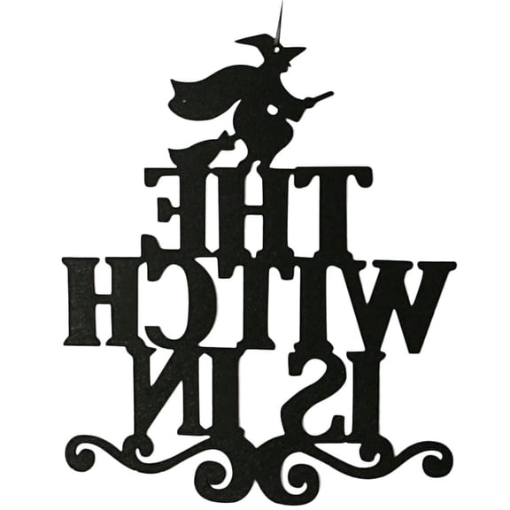 Halloween Door Hanging Sign, Non-Woven The Witch is in Decorative Sign for Front Door, Porch and Wall Decoration
