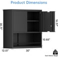 thumbnail image 3 of Metal Garage Cabinets, Lockable Storage Cabinet, Metal Cabinet with Open Storage, Upper Tool Cabinet for Basement, Wall Mounted Cabinets for Shop, 3 of 9
