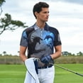 thumbnail image 3 of Fotbe Black And Blue Lightning Dragon Camiseta Polo de Golf para Hombre con Estampado – Camisa Deportiva Transpirable con Cuello Abotonado-Small, 3 of 6