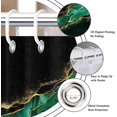 thumbnail image 5 of Cortina de ducha de mármol verde negro, mármol moderno de lujo con venas de oro negro, mármol verde marroquí con purpurina de malaquita, 72x72 pulgadas, 5 of 5