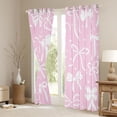 thumbnail image 3 of Feelyou Bow-tie Blackout Curtains Set of 2 (52x84 Each), Princess Ribbon Window Curtains, 3 of 6