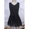 thumbnail image 5 of iEFiEL Girls Adjustable Shoulder Ballet Dance Gymnastics Leotard with Chiffon Wrap Skirt Black-A XXL, 5 of 7