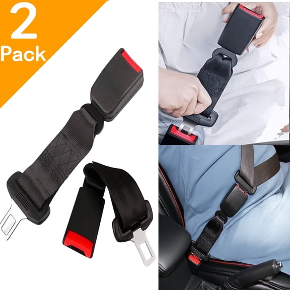 USIONE 2 Pack Car Seat Belts Extender, 10.2 Inch Universal Extension, 7/8" Tongue Width for Child Seats & Pregnant Women