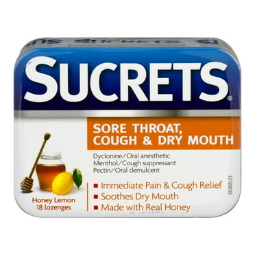 Sucrets Medicated Honey Lemon LOzenge, 18 Ct