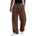 thumbnail image 3 of Men Elastic Drawstring Waist Casual Sweatpants Wide Leg Loose Athletic Jogger Pants Soft Streetwear Trousers With Side Pockets 2XL, 3 of 8