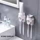 thumbnail image 4 of Naiovety Soporte para cepillo de dientes montado en la pared sin perforación dispensador automático de de dientes exprimidor de de dientes Juegos de accesorios de baño Gris, 4 of 6