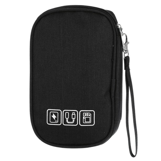 Organizador Electrónico de Doble Capa, Bolsa Portátil Impermeable para Cables, Color Negro 7.48"x4.72"x1.38"