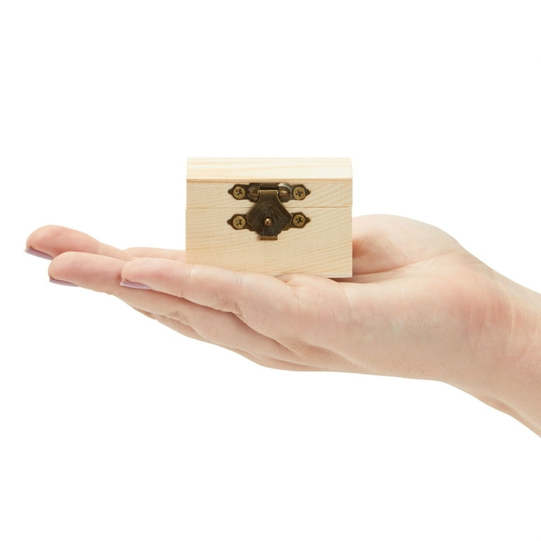 Bright Creations 12 Pack Small Unfinished Wood Boxes, Hinged Lid