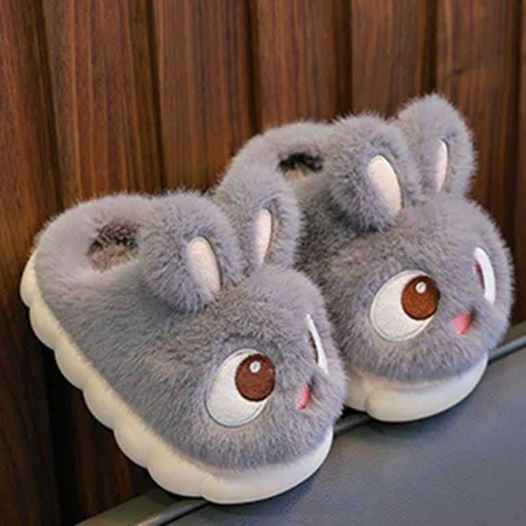 Leopard Print Plush Slippers For Toddler Girls - Purple, Size 8, Warm Indoor Shoes With Bow