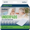 thumbnail image 1 of Unifree Disposable Underpads, Bed Pads, Incontinence Pad, Super Absorbent, 50 Count, Blue (XL 30x36 Inch), 1 of 1