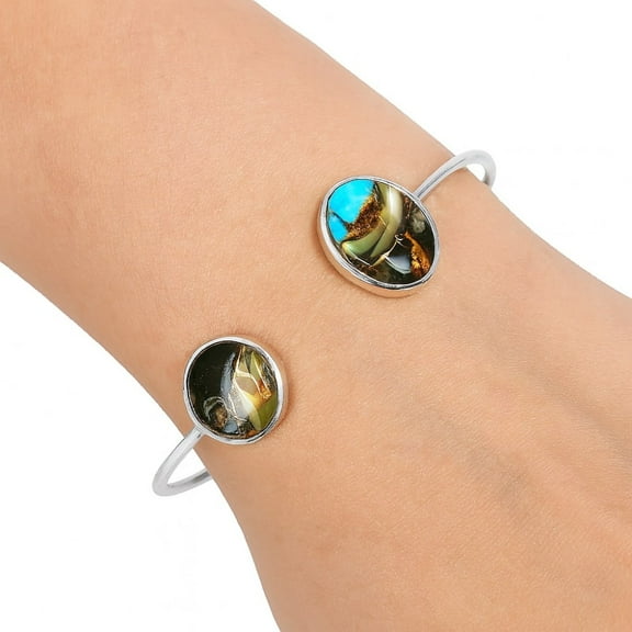 Copper Abalone Shell 925 Sterling Silver Cuff Bangle Bracelet Jewelry B-1004 SDB4975