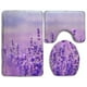 thumbnail image 1 of ABPHQTO Lavanda morada Juego de alfombras de baño de 3 piezas Alfombra de baño Alfombra de contorno y tapa de inodoro, 1 of 2