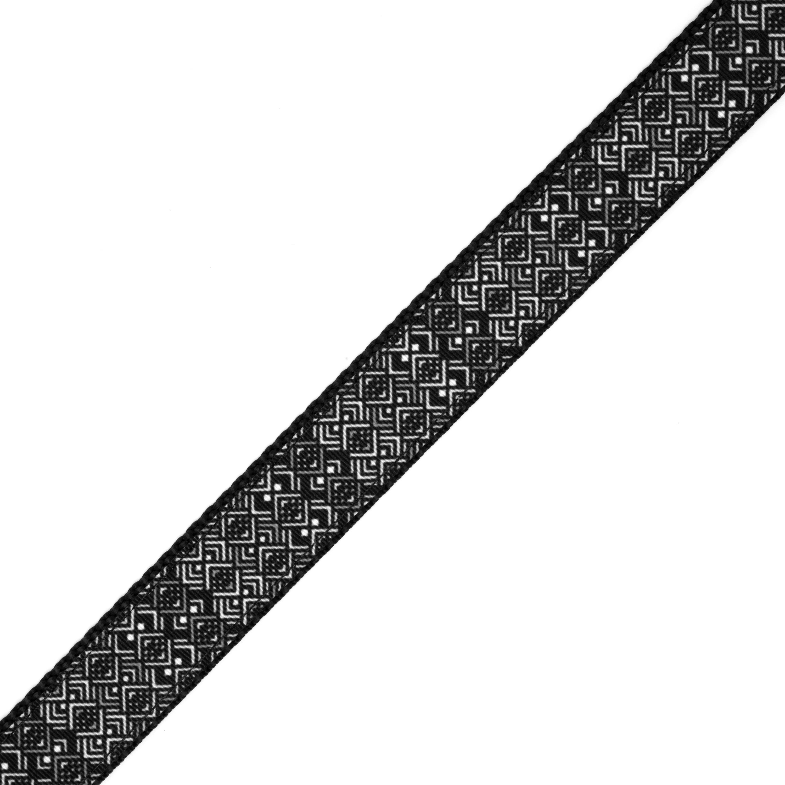 Country Brook Design® 1 Inch Art Deco Chevrons Ribbon on Black Nylon Webbing, 10 Yards