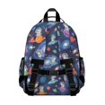 thumbnail image 3 of Space Cat and Galaxy Black Pattern Cute School Backpack Bag for School with Padded Back and Adjustable Shoulder Straps 15.25"x11.5"x5.25", 3 of 5