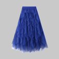 thumbnail image 2 of Gubotare Tulle Skirts for Women Midi Long Fairy Skirt Tutu A-Line Mesh Layered High Elastic Waist (Blue,A), 2 of 3