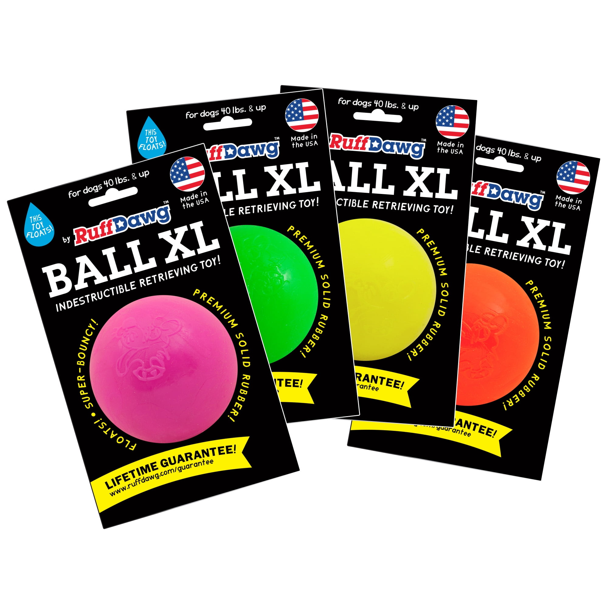Ruff Dawg Indestructible Ball Dog Toy Extra Large Assorted 3.5" x 3.5" x 3.5"