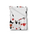thumbnail image 2 of Love Soft Flannel Fleece Throw Blanket, Lanterns and Heart for Valentine's Day Small Lamp Classic Antique, Cozy Plush for Indoor and Outdoor Use, 60" x 80", Vermilion Scarlet, by Ambesonne, 2 of 5
