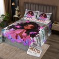 thumbnail image 2 of Black Coverlet Set Queen Women, American African Bedding Set, Pink, 2 of 5