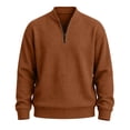 thumbnail image 4 of Ceisia Boys Girls Waffle Knit Quarter Zip Hooded Jacket Solid Color Long Sleeve Fall Winter Outerwear For 3‑14 Years Old Kids Gift, 4 of 9