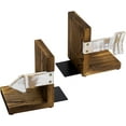 thumbnail image 5 of MyGift Office Desktop Book Support Stand, 1-Pair Arrow Design Wood Decorative Bookend, 5 of 5