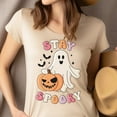 thumbnail image 4 of Stay Spooky Ghost Pumpkin Shirt | Cute Halloween Graphic Tee, Black, Size S, 4 of 6