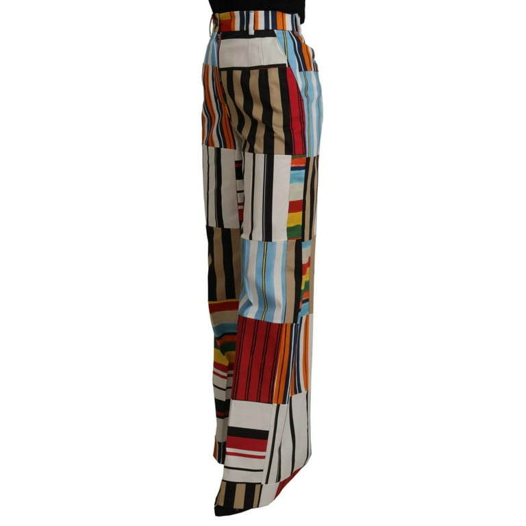 パンツ Dolce & Gabbana High waist cotton pants Dolce Gabbana Multicolor Striped High Waist Cotton Pants