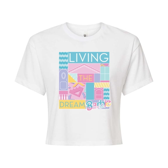 Barbie - Loving & Living the Dream - Juniors Cropped Cotton Blend T-Shirt