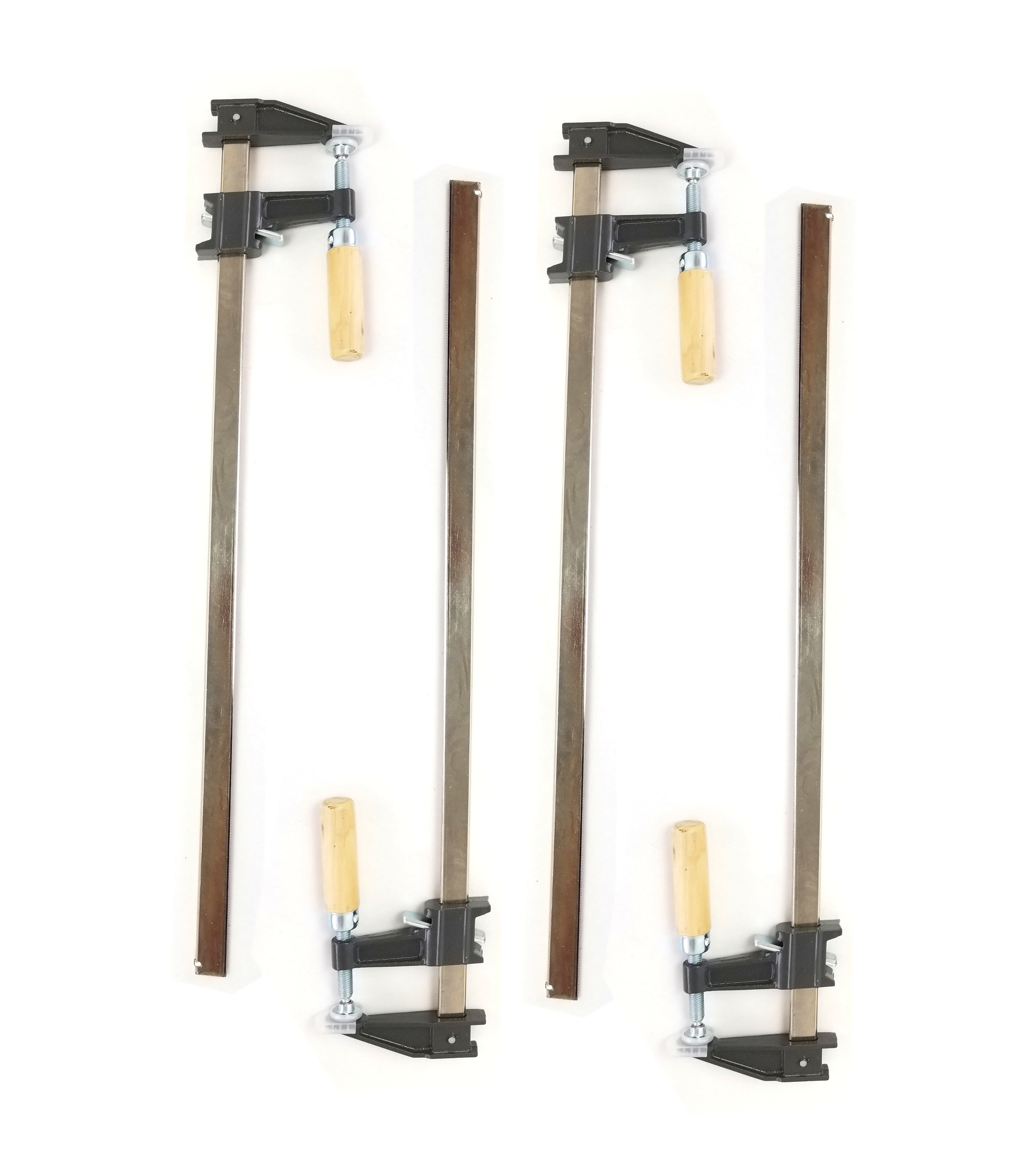 set of 4 18" bar clamps 2.5" throat depth heavy duty handle woodworking tools