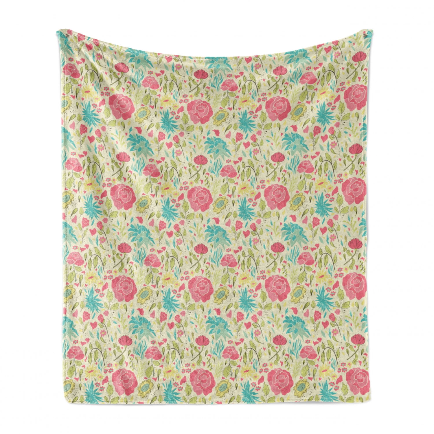 Ambesonne Floral Soft Flannel Fleece Throw Blanket Hand-Drawn Doodle Pattern with Freshly Blooming Sprouts of Roses and Spring Flowers Multicolor Cozy Plush for Indoor and Outdoor Use 60 x 80 Ambesonne Floral Soft Flannel Fleece Throw Blanket Hand-Drawn Doodle Pattern with Freshly Blooming Sprouts of Roses and Spring Flowers Multicolor Cozy Plush for Indoor and Outdoor Use 60 x 80