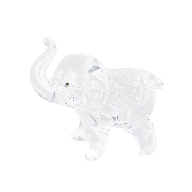 Adorno de elefante, regalo para familiares y amigos, artesanía, mini escultura para gabinete de escritorio. blanco