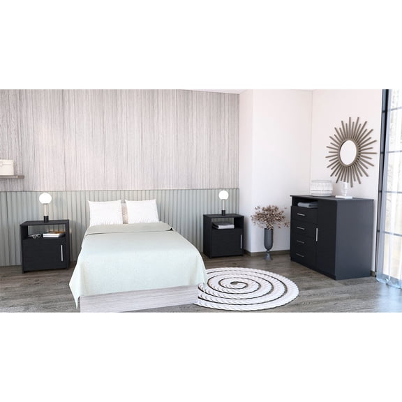 3 Piece Black Bedroom Suite / Easy-to-follow Assembly for Quick Setup