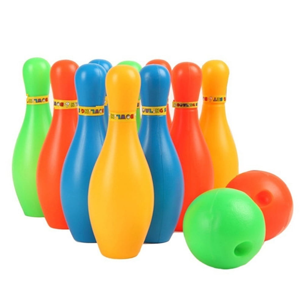 KABOER Kids Bowling Play Set Plastic Ball Toy Gifts Educational Early Development Sport Indoor Toys 10 Pins and 2 Balls for Ages 2 3 4 5 Year Olds Children Toddlers Boys Girls