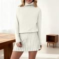 thumbnail image 6 of OJSFQUFP Women Two Piece Outfits Long Sleeve Oversized Pullover Sweaters and Mini Skirt Two Piece Sets, 6 of 8