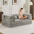 thumbnail image 3 of SOULART 78.74" Loveseat Sofa,Light Gray Convertible Floor Sofa Bed,Boneless Sectional Sofa,No Assembly Required, 3 of 8