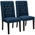 thumbnail image 3 of Christopher Knight Home Blythe Tufted Fabric Dining Chairs (, 2-Pcs Set - Navy Blue / Brown, 3 of 4