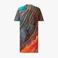 thumbnail image 5 of Pisexur Robes d'Été pour Femmes Mode Multicolore à Imprimé Floral Robe Soleil Décontractée Ample à Col en V à Manches Courtes Robes T-Shirt Fluides Surdimensionnées Robe Soleil avec Poches Grande Taille Robe Midi G-5TG, 5 of 5