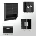 thumbnail image 4 of Resenkos 2-Doors Bathroom Wall-Mounted Medicine Cabinet with Towel Bar-Black, Wall Cabinet for Bathroom Laundry Room Kitchen, 4 of 7