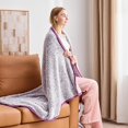 thumbnail image 2 of EMME Fuzzy Fleece Blanket Warm Large Queen Size Ultra Soft Sherpa Blanket Microfiber Cozy Blanket for Bed Couch Sofa Lightweight Reversible Thick Blanket (Purple, 60"x80"), 2 of 5