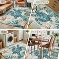thumbnail image 6 of Teal Sea Turtle 2.7x5 Area Rugs, Coastal Coral Ocean Nautical Vintage Non-Skid Rubber Backing Large Rectangle Rugs - Living Room Bedroom Home Office, Indoor Floor Mat Carpets Washable Rug, 6 of 9