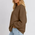 thumbnail image 4 of Oversized Sweatshirt for Women 2025 Fall Long Sleeve Y2K Pullover Top Crewneck Sweat Shirts Brown M, 4 of 6