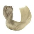 thumbnail image 6 of Hotbanana Clip in Hair Extensions Blonde Real Remy Human Hair Weave Double Weft Full Head 14-24inch 7pcs, 6 of 6