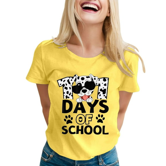 YDLCAFD Cotton T Shirts for Women Women Casual Printing Shirts Round Neck Short Sleeve Tee Tops Tunic Blouse Ladies Summer Tops and Blouses Nike T Shirts Women