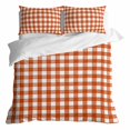 thumbnail image 2 of Queen Size 3 Pieces Duvet Cover Sets Orange White Buffalo Checker Bedding Set,Microfiber Soft Comforter Cover with Pillow Shams,Luxury Quilt Covers for Bedroom Decor Classic Lattice Plaid, 2 of 9