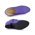 thumbnail image 5 of BLISSFUL STEP Women's Side Zipper Block Heel Ankle Boots Purple 8, 5 of 8