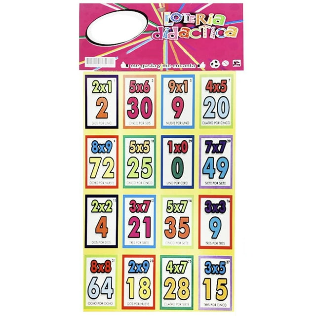 24 Loterias didacticas tablas de multiplicar 21 cm