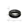thumbnail image 2 of Mens or Ladies Black Titanium Faceted Edge Wedding Band Ring (8mm), 2 of 5