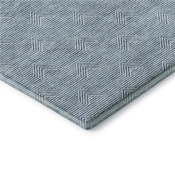 HomeRoots 672378 8 x 10 ft. Teal & Ivory Abstract Geometric Transitional Washable Machine Made Rectangle Area Rug with UV Protection