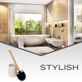 thumbnail image 5 of Stylish Matte Beige Toilet Brush and Holder Set with Natural Bamboo Handle - Polyresin Bathroom Cleaning Solution, 5 of 8